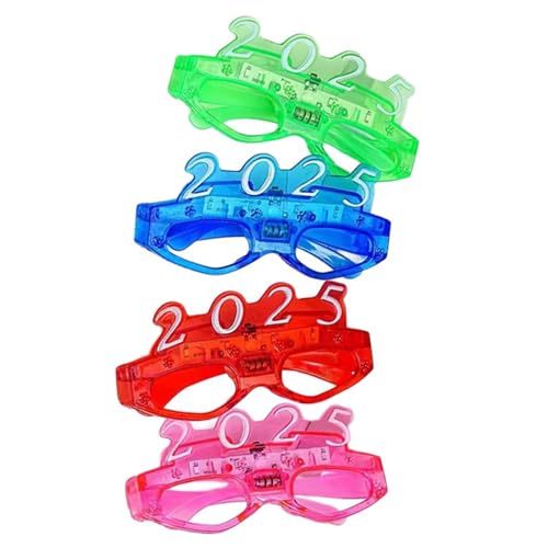 RETUOLWAG 2025 Neujahrsparty-Brille, Kunststoff, blinkende Brille, 3 Modi, LED-Licht, 2025 LED-Abschluss-Brille von RETUOLWAG