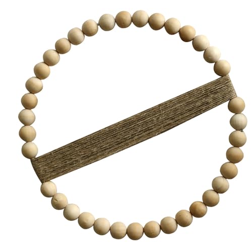RETUOLWAG Einzigartiger runder Rahmen Makramee Wandbehang Ornament handgewebtes Seil Holzperlen getrocknete Blumenhalter für stilvolle Inneneinrichtung RETUOLWAG Einzigartiger runder Rahmen Makramee Wandbehang Ornament handgewebtes Seil Holzperlen getrocknete Blumenhalter für stilvolle Inneneinrichtung von RETUOLWAG