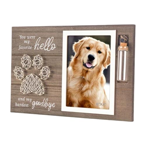 RETUOLWAG Eleganter Haustier-Bilderrahmen für den Moment mit Hund und Katzen, Heimdekoration, Holz-Bilderrahmen mit kleiner Glasflasche RETUOLWAG Eleganter Haustier-Bilderrahmen für den Moment mit Hund und Katzen, Heimdekoration, Holz-Bilderrahmen mit kleiner Glasflasche von RETUOLWAG
