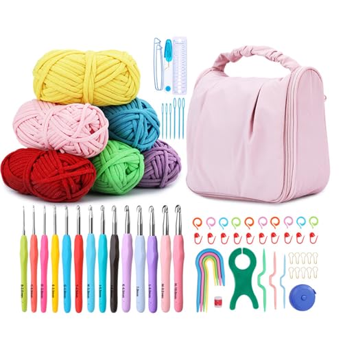 RETUOLWAG Ergonomische Häkelnadel Stricknadel Stiching Marker Clip Stickerei Schere Set mit Häkeltasche für Anfänger RETUOLWAG Ergonomische Häkelnadel Stricknadel Stiching Marker Clip Stickerei Schere Set mit Häkeltasche für Anfänger von RETUOLWAG