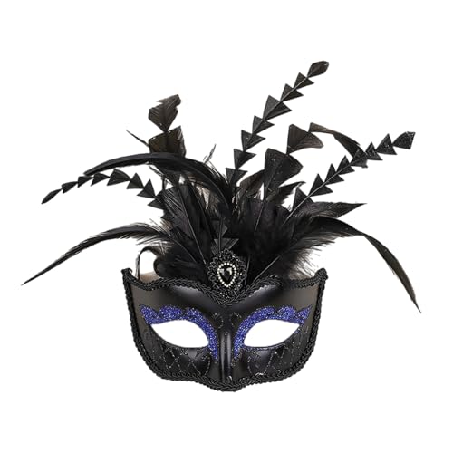 RETUOLWAG Federmaske, Venezianer, Halloween, Karneval, Party, Tanz, Abschlussball, Maske, Halbgesicht, Augenmaske, Venezianer, Damen, für Maskeraden RETUOLWAG Federmaske, Venezianer, Halloween, Karneval, Party, Tanz, Abschlussball, Maske, Halbgesicht, Augenmaske, Venezianer, Damen, für Maskeraden von RETUOLWAG
