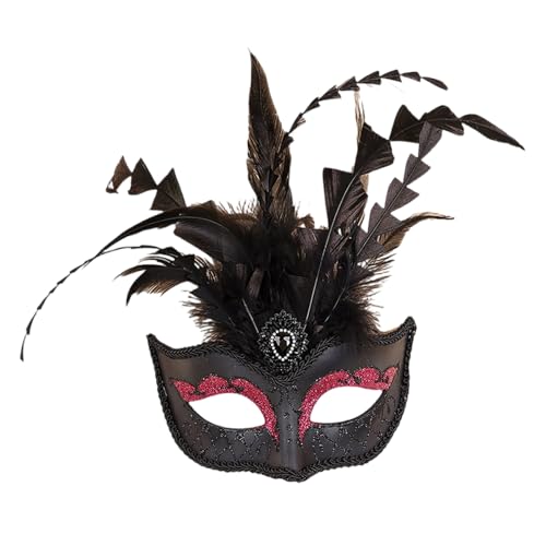 RETUOLWAG Federmaske, Venezianer, Halloween, Karneval, Party, Tanz, Abschlussball, Maske, Halbgesicht, Augenmaske, Venezianer, Damen, für Maskeraden RETUOLWAG Federmaske, Venezianer, Halloween, Karneval, Party, Tanz, Abschlussball, Maske, Halbgesicht, Augenmaske, Venezianer, Damen, für Maskeraden von RETUOLWAG