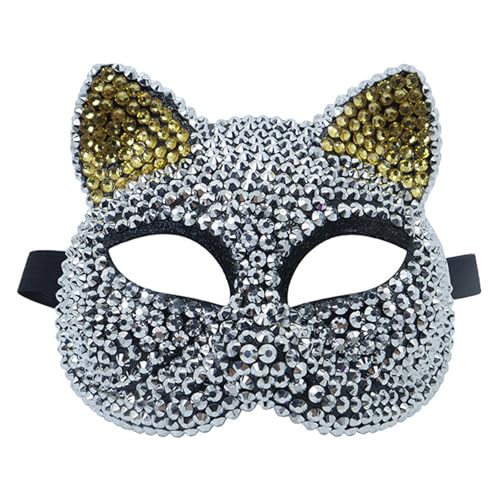RETUOLWAG Halloween-Kostüm mit Strasssteinen, für Damen und Herren, Maskerade, Maskerade zur Dekoration von RETUOLWAG