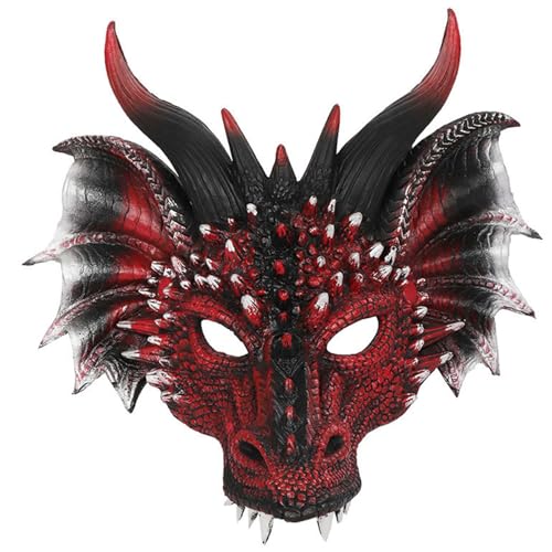 RETUOLWAG Halloween-Tier-Drachengesicht für Halloween, Maskerade, Karneval, Halloween, Verkleidungszubehör für Cosplay-Party RETUOLWAG Halloween-Tier-Drachengesicht für Halloween, Maskerade, Karneval, Halloween, Verkleidungszubehör für Cosplay-Party von RETUOLWAG