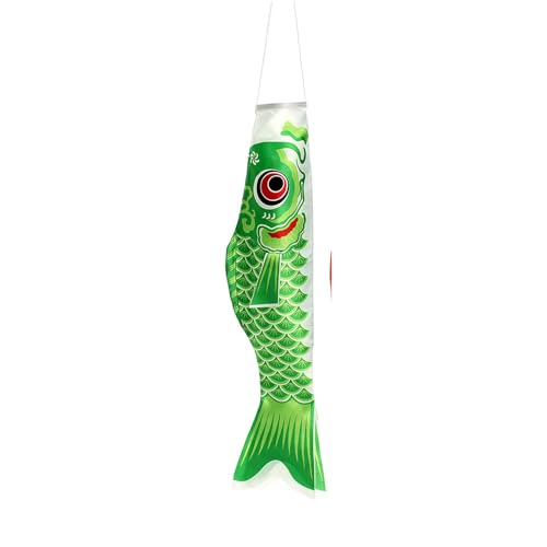 RETUOLWAG Japanische Karpfen-Windsäcke, Luftschlangen, Fischflagge, Drachen, Cartoon-Fisch, bunte Windsäcke, Karpfensocke, Flagge, Koinobori von RETUOLWAG
