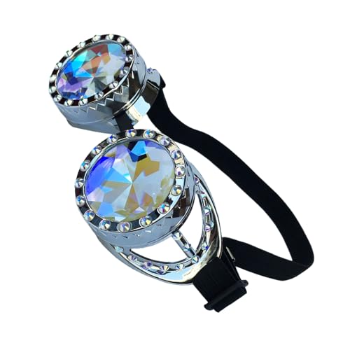RETUOLWAG Kaleidoskop-Brille mit Regenbogen-Kristalllinse, Halloween, Cosplay, Party, Kostüm, Zubehör, Sterevunk-Brille RETUOLWAG Kaleidoskop-Brille mit Regenbogen-Kristalllinse, Halloween, Cosplay, Party, Kostüm, Zubehör, Sterevunk-Brille von RETUOLWAG