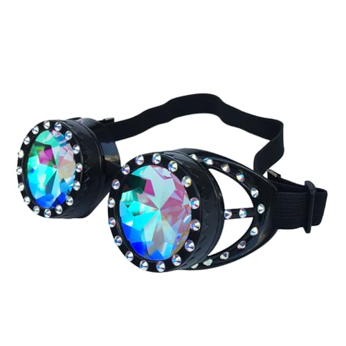 RETUOLWAG Kaleidoskop-Brille mit Regenbogen-Kristalllinse, Halloween, Cosplay, Party, Kostüm, Zubehör, Sterevunk-Brille RETUOLWAG Kaleidoskop-Brille mit Regenbogen-Kristalllinse, Halloween, Cosplay, Party, Kostüm, Zubehör, Sterevunk-Brille von RETUOLWAG