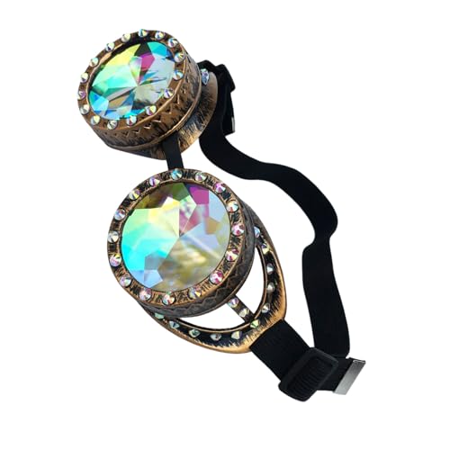 RETUOLWAG Kaleidoskop-Brille mit Regenbogen-Kristalllinse, Halloween, Cosplay, Party, Kostüm, Zubehör, Sterevunk-Brille RETUOLWAG Kaleidoskop-Brille mit Regenbogen-Kristalllinse, Halloween, Cosplay, Party, Kostüm, Zubehör, Sterevunk-Brille von RETUOLWAG