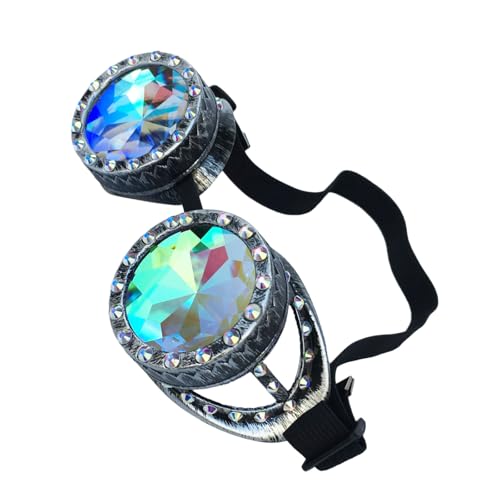 RETUOLWAG Kaleidoskop-Brille mit Regenbogen-Kristalllinse, Halloween, Cosplay, Party, Kostüm, Zubehör, Sterevunk-Brille RETUOLWAG Kaleidoskop-Brille mit Regenbogen-Kristalllinse, Halloween, Cosplay, Party, Kostüm, Zubehör, Sterevunk-Brille von RETUOLWAG