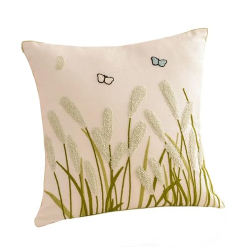 RETUOLWAG Kissenbezug Cottagecore genähter Baumwoll-Kissenbezug, maschinenwaschbar, dekorativer Kissenbezug für Wohnzimmer, Bett, handgefertigt, Stickkissen RETUOLWAG Kissenbezug Cottagecore genähter Baumwoll-Kissenbezug, maschinenwaschbar, dekorativer Kissenbezug für Wohnzimmer, Bett, handgefertigt, Stickkissen von RETUOLWAG