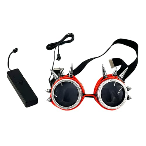 RETUOLWAG Leuchtende LED-Brille, Nietbrille für Damen und Herren, Halloween, Cosplay, Nachtclub, Event-Brille RETUOLWAG Leuchtende LED-Brille, Nietbrille für Damen und Herren, Halloween, Cosplay, Nachtclub, Event-Brille von RETUOLWAG