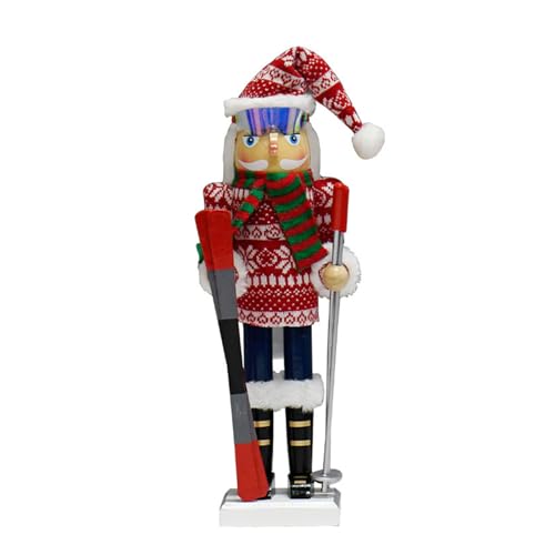 RETUOLWAG Nussknacker aus Holz, 38 cm, Soldatenstatue, Ski, Junge, Puppe, Puppe, für Weihnachtsdekoration, für den Innen- und Winter, Tischdekoration RETUOLWAG Nussknacker aus Holz, 38 cm, Soldatenstatue, Ski, Junge, Puppe, Puppe, für Weihnachtsdekoration, für den Innen- und Winter, Tischdekoration von RETUOLWAG