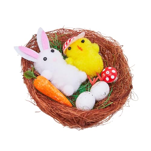 RETUOLWAG Simulationen Osterküken, schöne künstliche Plüscheier mit Nest, Osterspielzeug für Kinder, Heimdekorationen RETUOLWAG Simulationen Osterküken, schöne künstliche Plüscheier mit Nest, Osterspielzeug für Kinder, Heimdekorationen von RETUOLWAG