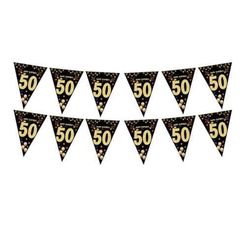 RETUOLWAG Wimpelkette zum Aufhängen, Dekoration für Geburtstagsparty, schwarz, gold, dreieckig, Ornament, Geburtstag, Fotografie, Requisiten für Erwachsene RETUOLWAG Wimpelkette zum Aufhängen, Dekoration für Geburtstagsparty, schwarz, gold, dreieckig, Ornament, Geburtstag, Fotografie, Requisiten für Erwachsene von RETUOLWAG