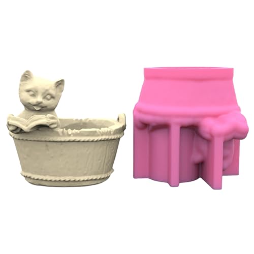 Silikonform für Blumentöpfe, Pflanzgefäße, Cartoon-Hundeform, Epoxidharz-Formen von RETUOLWAG