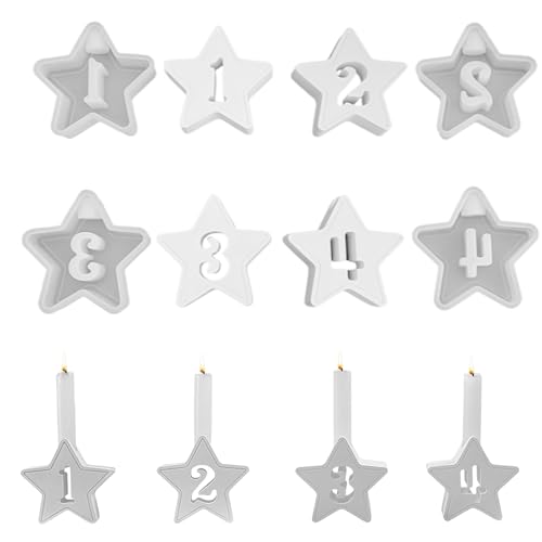 Silikonformen in Sternform für Epoxidharz, Kerzenhalter, Heimdekoration, Gips, Silikonform, 4 Stück von RETUOLWAG