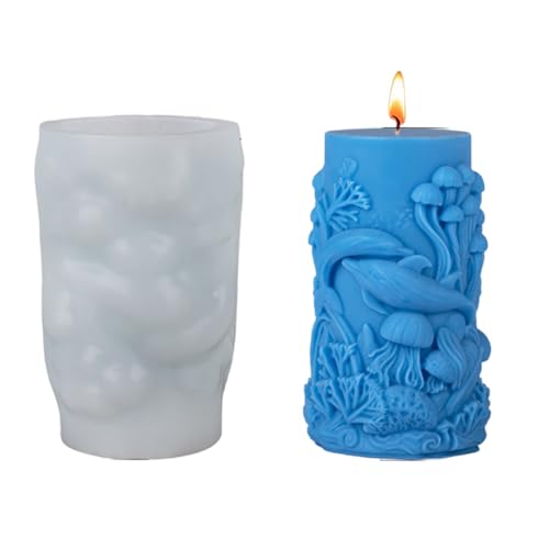 Silikonformen mit Meerestieren, geprägt, zylinderförmig für Epoxidharz, Seifen, Schokolade, Kunst, Handwerk, Meerestierform von RETUOLWAG