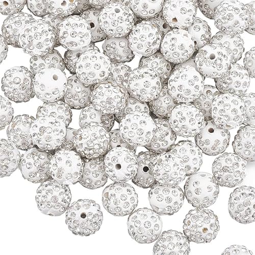 Stilvolle Bastelperlen, elegante weiße Ton-Strass-Perlen für Schmuck, funkelnde Kugeln, Bastelbedarf Stilvolle Bastelperlen, elegante weiße Ton-Strass-Perlen für Schmuck, funkelnde Kugeln, Bastelbedarf von RETUOLWAG