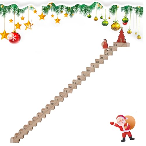 Weihnachtsmann-Klettertreppenkalender, Weihnachtsgeister, Weihnachtsmanntreppe, Holz, Countdown-Kalender für Festivalsaison von RETUOLWAG