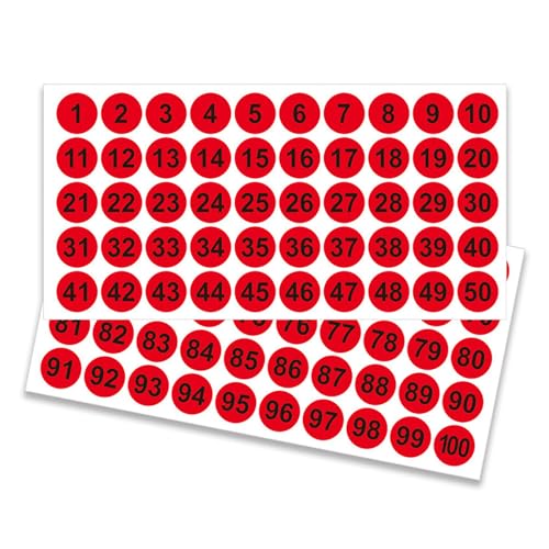 Zahlenaufkleber, rund, für Bürospinde, Ordner, Ordner, Klassifizierungsetiketten, 25 mm, 50 Blatt Zahlenaufkleber, rund, für Bürospinde, Ordner, Ordner, Klassifizierungsetiketten, 25 mm, 50 Blatt von RETUOLWAG
