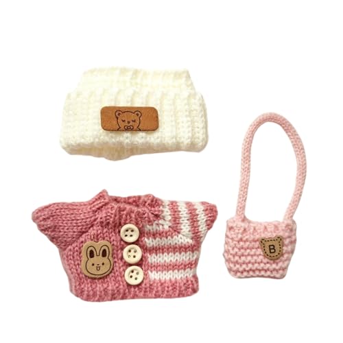 17 cm langes Kleidungsset (keine Puppe im Lieferumfang enthalten) – Set mit Hut und Overall für 17 cm große Accessoires – niedliche Kleidung in einzigartigem Stil – stilvolle Puppen-Outfits (Rosa von RETZLA
