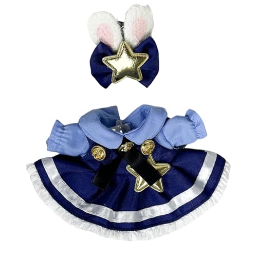 2 x Kleidung für 17 cm große Puppe, Anime-Cosplay-Kleid für Puppe, süßes Puppen-Outfit-Zubehör (Puppe nicht im Lieferumfang enthalten) (Judy Hopps) von RETZLA