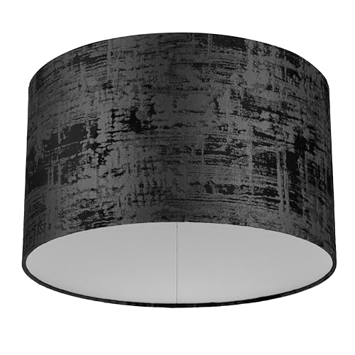 REV - Lampenschirm rund im Vintage-Look aus hochwertiger Baumwolle Durchmesser 42cm - Ersatzlampenschirm für Hängelampe & Stehlampe in Schwarz - E27 Fassung REV - Lampenschirm rund im Vintage-Look aus hochwertiger Baumwolle Durchmesser 42cm - Ersatzlampenschirm für Hängelampe & Stehlampe in Schwarz - E27 Fassung von REV