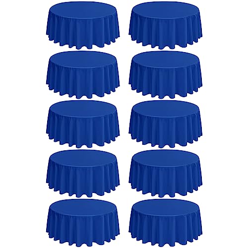 Runde Polyester-Tischdecken, 308 cm, flecken- und knitterfrei, perfekt für Hochzeitsbankette und Partys, Königsblau, 10 Stück Runde Polyester-Tischdecken, 308 cm, flecken- und knitterfrei, perfekt für Hochzeitsbankette und Partys, Königsblau, 10 Stück von REWOMC