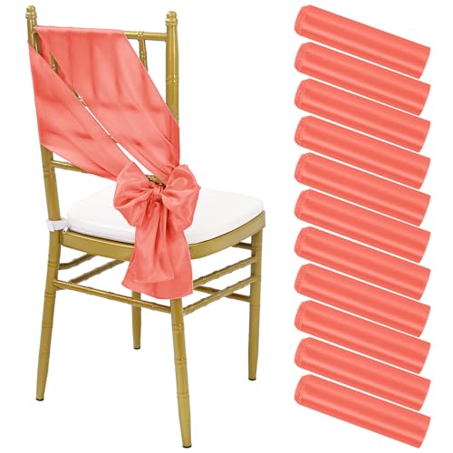 Stuhlschärpen aus Satin, glänzend, für Hochzeiten, Empfänge, Versammlungen, Geburtstage, Partys, Bankette, Restaurants, 17,8 x 198,1 cm, 60 Stück von REWOMC