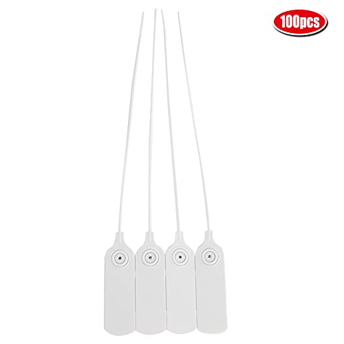 100Pcs 30cm Plastic Disposable Zip Ties | Self Locking Security Tags for Shoes/Bags/Clothes | Tamper Proof Steel Core Labels for Retail/Logistics/Airlines (White) von REXVTNS