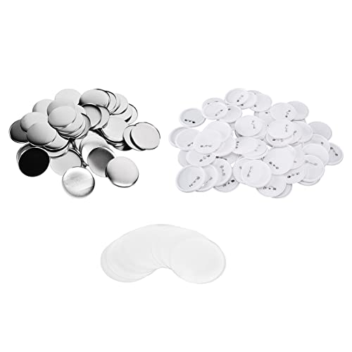 100Pcs Badge Back Cover | Tinplate & Plastic Base Non - Tarnishing DIY Badge Tool | for Christmas Presents/Birthday Party/School Awards | Firm & Sturdy (100 sets of 75MM badges) von REXVTNS