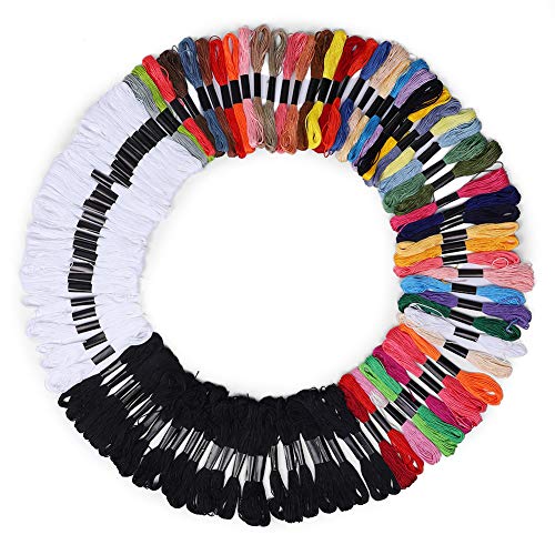 100Pcs Cross Stitch Thread | 8M Polyester Cotton Embroidery Sewing Supplies for Beginners/Young Crafters/DIY Projects | 50 Colors + 25 Black & White 100Pcs Cross Stitch Thread | 8M Polyester Cotton Embroidery Sewing Supplies for Beginners/Young Crafters/DIY Projects | 50 Colors + 25 Black & White von REXVTNS