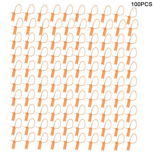 100Pcs Disposable Cable Zip Ties | Security Self Locking Tag for Suitcase/Shoes/Bags | PP Material, 251mm Length, 6 Colors (Orange) von REXVTNS