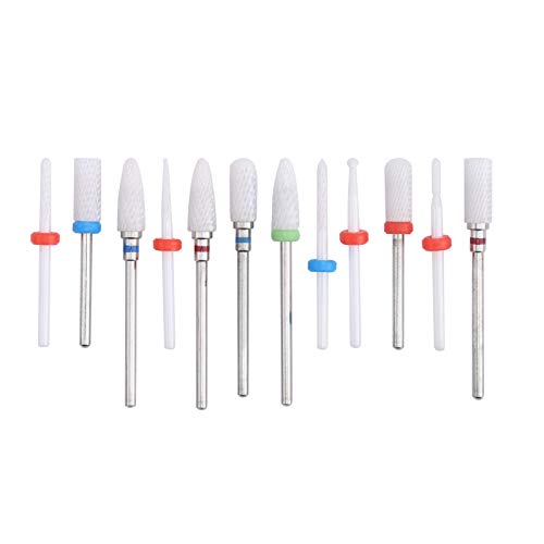 12pcs Ceramic Milling Cutter Drill Bits | 10X Extended Use Than High - Speed Tools | Electric Grinding Machine Files for Nails/Metal/DIY | Heat & Toughness Optimized, 3 / 32in von REXVTNS