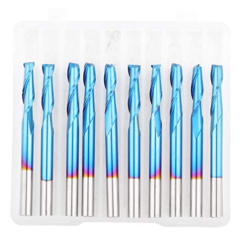 2 - Flötenspiralkugel Endmühle Set | 10pcs Blau beschichtetes Frässchneider 3.175 x 12 mm | Wolframstahl -Gravurwerkzeug für Holz/Acryl/Kunststoff | 3D Relief & komplexes 2 - Flötenspiralkugel Endmühle Set | 10pcs Blau beschichtetes Frässchneider 3.175 x 12 mm | Wolframstahl -Gravurwerkzeug für Holz/Acryl/Kunststoff | 3D Relief & komplexes von REXVTNS