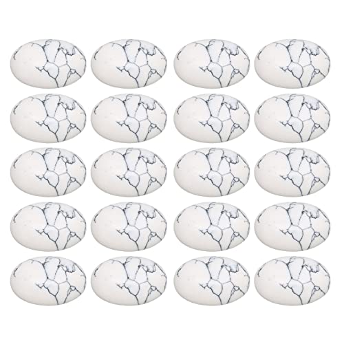 20PCS White Turquoise Cabochons | 18x13mm Oval Flat Back Stones for Jewelry Making/Decorative Crystals | Relaxation Stone for Necklaces/Bracelets/Earrings 20PCS White Turquoise Cabochons | 18x13mm Oval Flat Back Stones for Jewelry Making/Decorative Crystals | Relaxation Stone for Necklaces/Bracelets/Earrings von REXVTNS