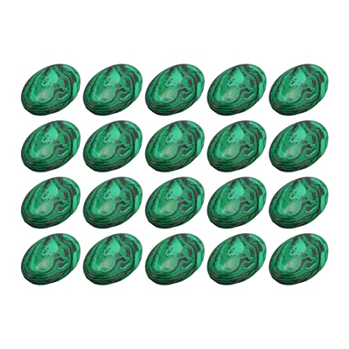 20pcs Eierformes Malachit -Mineral Cabochon | 18x13mm polierte Schmuckperlen | Entspannungsstein für Weihnachten/Geburtstage/Jubiläen | Erdiger beruhigender Kristall vorhanden von REXVTNS