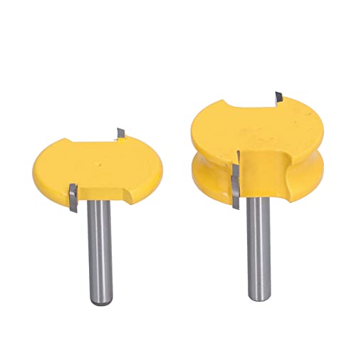 2Pcs Router Bit Set | T Type Metal Milling Cutter for Woodworking/Cedar Strip/Canoe Building | Alloy Head with 1 / 2in & 1 / 4in Shank | 1-1 / 2in Cutter Diameter (1/4 Inch) von REXVTNS