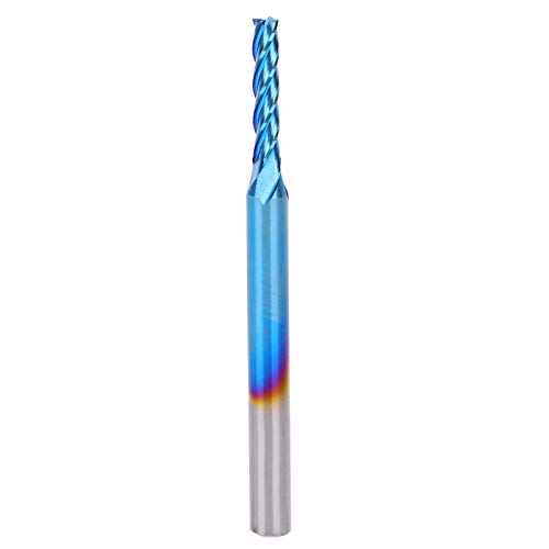4flute End Mill | Wolframstahl CNC -Fräser mit Nanoblue -Beschichtung | Hochgeschwindiger Spiegel polierte Flöten für Flugzeuge/Rillen/Werkstücke | 3,175 mm Schaft, 38 mm Länge (3.175 * 2 * 10) von REXVTNS