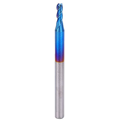 4flute End Mill | Wolframstahl CNC -Fräser mit Nanoblue -Beschichtung | Hochgeschwindiger Spiegel polierte Flöten für Flugzeuge/Rillen/Werkstücke | 3,175 mm Schaft, 38 mm Länge (3.175 * 2 * 5) von REXVTNS