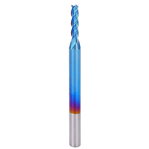 4flute End Mill | Wolframstahl CNC -Fräser mit Nanoblue -Beschichtung | Hochgeschwindiger Spiegel polierte Flöten für Flugzeuge/Rillen/Werkstücke | 3,175 mm Schaft, 38 mm Länge (3.175 * 2 * 8) von REXVTNS