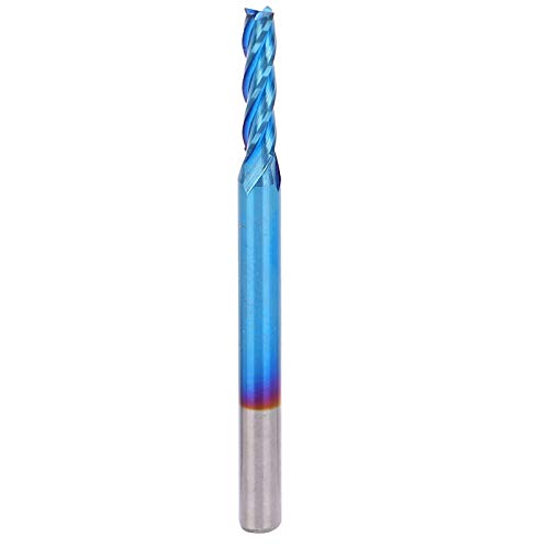 4flute End Mill | Wolframstahl CNC -Fräser mit Nanoblue -Beschichtung | Hochgeschwindiger Spiegel polierte Flöten für Flugzeuge/Rillen/Werkstücke | 3,175 mm Schaft, 38 mm Länge (3.175 * 2.5 * 10) von REXVTNS