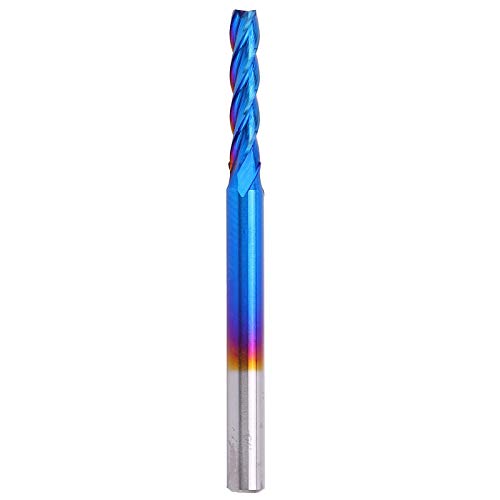 4flute End Mill | Wolframstahl CNC -Fräser mit Nanoblue -Beschichtung | Hochgeschwindiger Spiegel polierte Flöten für Flugzeuge/Rillen/Werkstücke | 3,175 mm Schaft, 38 mm Länge (3.175 * 2.5 * 12) von REXVTNS