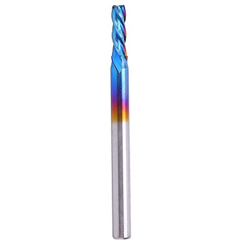 4flute End Mill | Wolframstahl CNC -Fräser mit Nanoblue -Beschichtung | Hochgeschwindiger Spiegel polierte Flöten für Flugzeuge/Rillen/Werkstücke | 3,175 mm Schaft, 38 mm Länge (3.175 * 2.5 * 6) von REXVTNS