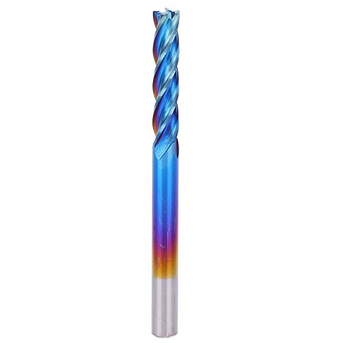 4flute End Mill | Wolframstahl CNC -Fräser mit Nanoblue -Beschichtung | Hochgeschwindiger Spiegel polierte Flöten für Flugzeuge/Rillen/Werkstücke | 3,175 mm Schaft, 38 mm Länge (3.175 * 3.175 * 25) von REXVTNS