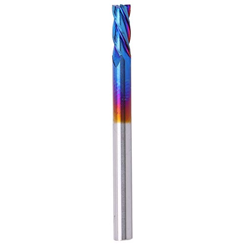4flute End Mill | Wolframstahl CNC -Fräser mit Nanoblue -Beschichtung | Hochgeschwindiger Spiegel polierte Flöten für Flugzeuge/Rillen/Werkstücke | 3,175 mm Schaft, 38 mm Länge (3.175 * 3.175 * 8) von REXVTNS