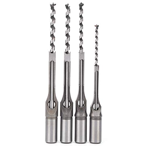 4pcs Holzbearbeitung quadratische Lochbohrbits Set | Lagerstahl 6mm / 8mm / 9,5 mm / 10 mm | U - geformte Flöte für schnelle Chipentfernung | Kompatibel mit Dichteplatine/MDF / 4pcs Holzbearbeitung quadratische Lochbohrbits Set | Lagerstahl 6mm / 8mm / 9,5 mm / 10 mm | U - geformte Flöte für schnelle Chipentfernung | Kompatibel mit Dichteplatine/MDF / von REXVTNS