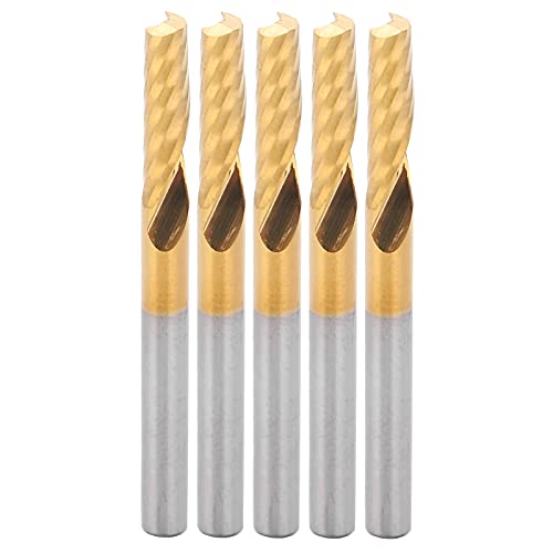 5pcs CNC End Mill Router Bits | 4mm Spiralfräsenschneider für Aluminium / Messing / Kupfer | Hochgeschwindiger Stahl mit Metallbeschichtung | 15 mm Schnittlänge, 45 mm Gesamtlänge 5pcs CNC End Mill Router Bits | 4mm Spiralfräsenschneider für Aluminium / Messing / Kupfer | Hochgeschwindiger Stahl mit Metallbeschichtung | 15 mm Schnittlänge, 45 mm Gesamtlänge von REXVTNS