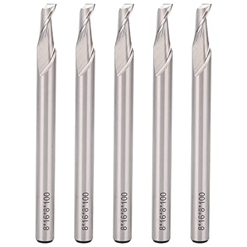5pcs Spiralende Endmühle 8mm Schaft 1 -Floße CNC Mahlschneider Werkzeug Hochgeschwindigkeitstahl 8x8x16x100 mm von REXVTNS