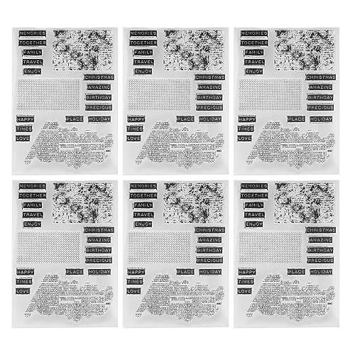 6PCS Clear Stamp Decorative Stamps for Card Making | DIY Scrapbooking/Album/Paper Crafts | TPR Material with Clear Printing | Reusable & Easy to Use (T1994) von REXVTNS